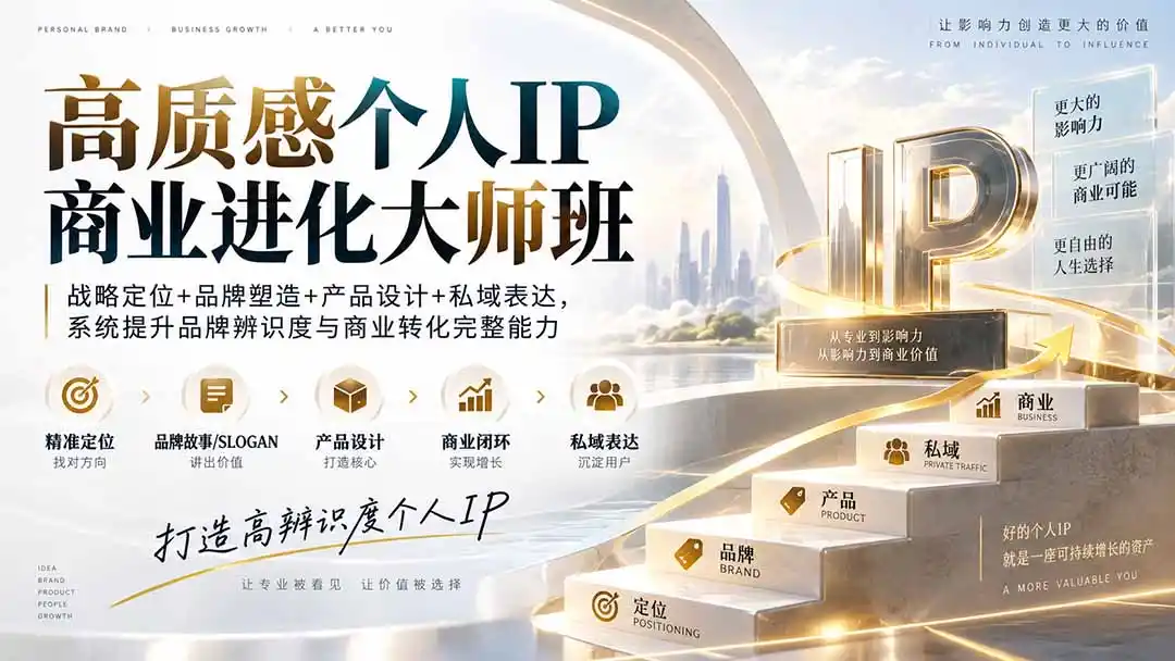《高质感IP商业进化大师班：从定位到变现，打造个人品牌价值闭环》-猴哥资源站