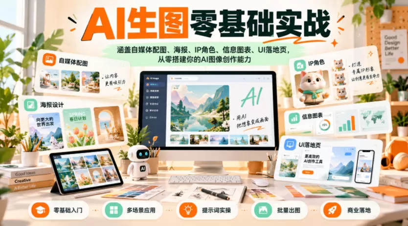 《21天AI生图实战：零基础做出海报/IP/信息图，接单变现全攻略》-猴哥资源站