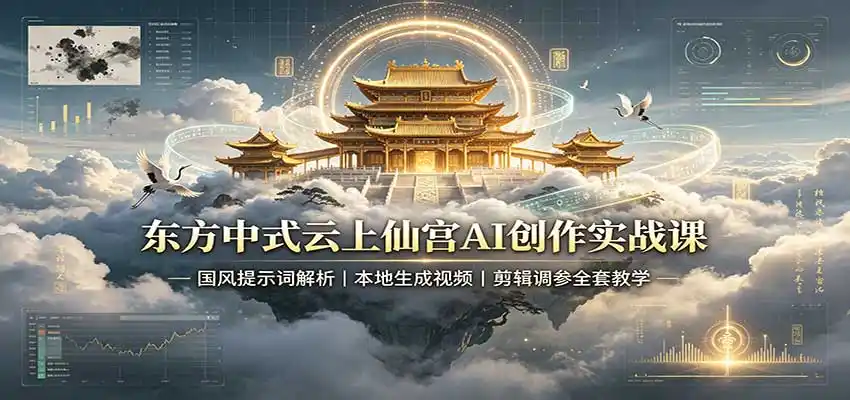 《云上仙宫AI视频全套实操，零成本复刻百万爆款，国风变现一单几百》-猴哥资源站