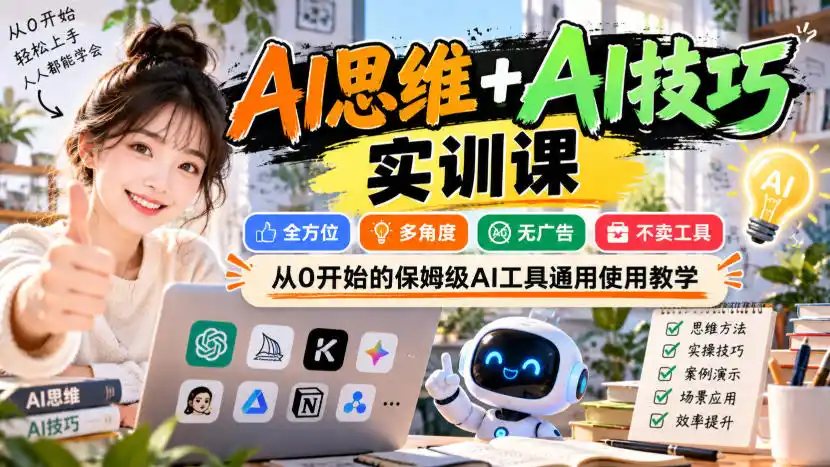 《零基础AI实战体系：不花冤枉钱，普通人也能用出结果的保姆级攻略》-猴哥资源站