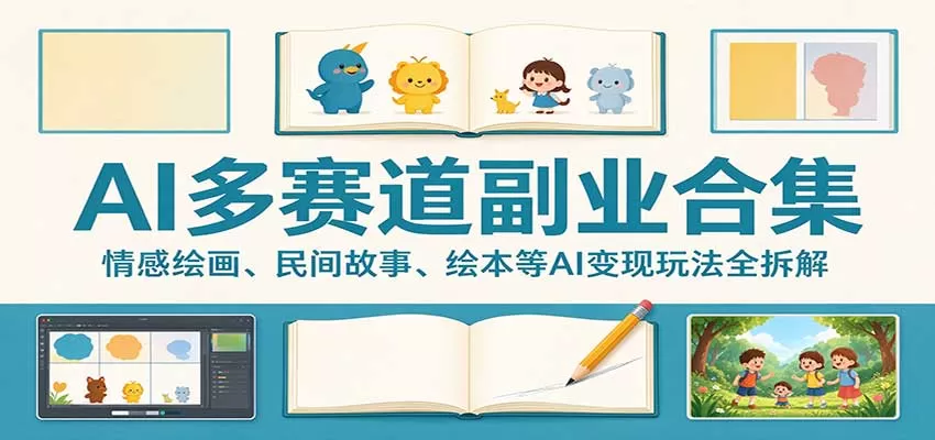 《AI轻副业五合一实战包：零基础居家做内容，多赛道变现不内卷》-猴哥资源站