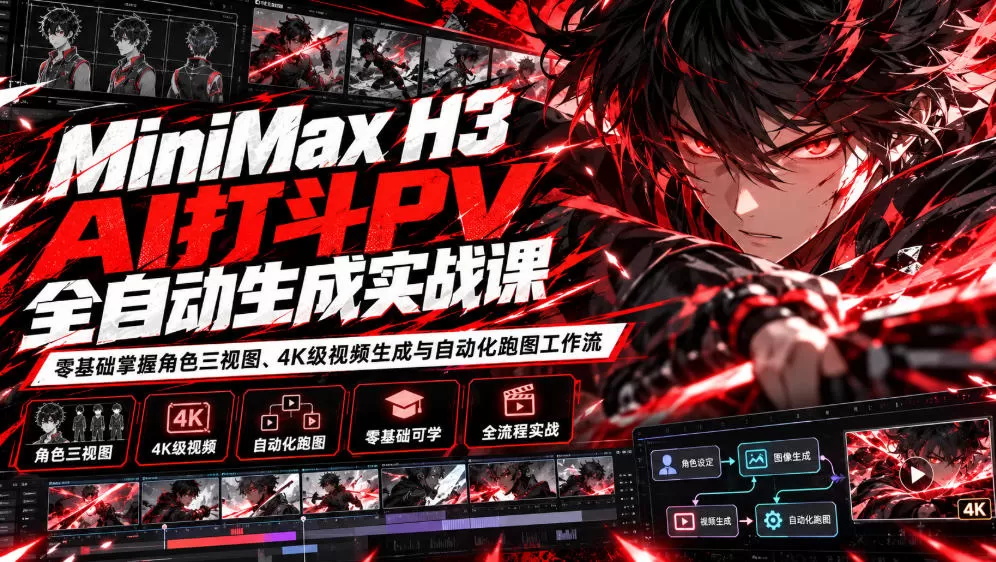 《零基础也能做高燃打斗PV，AI全自动跑图4K出片实战攻略》-猴哥资源站