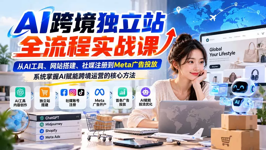 《AI独立站从建站到Meta投流，零基础全流程实战》-猴哥资源站