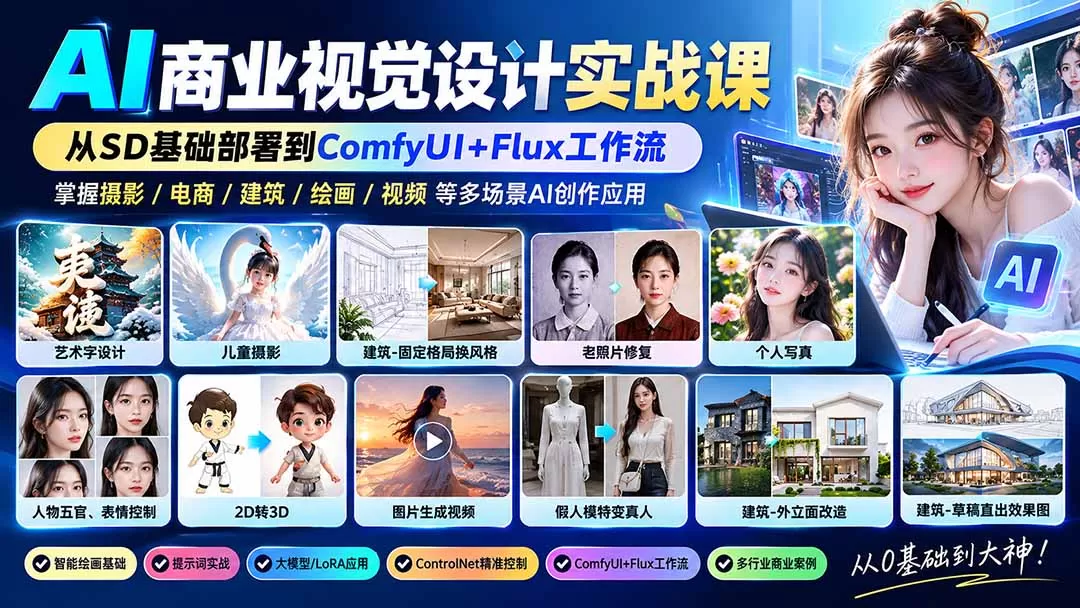 《AI商业视觉设计全栈实操，零基础接单变现完整攻略》-猴哥资源站