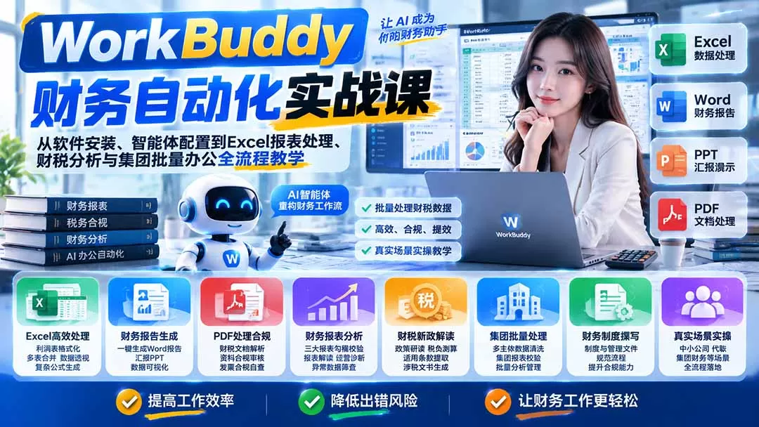 《财务人AI自动化实战：报表校验+税负测算+批量报告全流程》-猴哥资源站