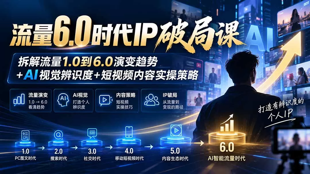 《流量6.0时代IP破局实战:看懂趋势+AI辨识度+短视频策略》-猴哥资源站