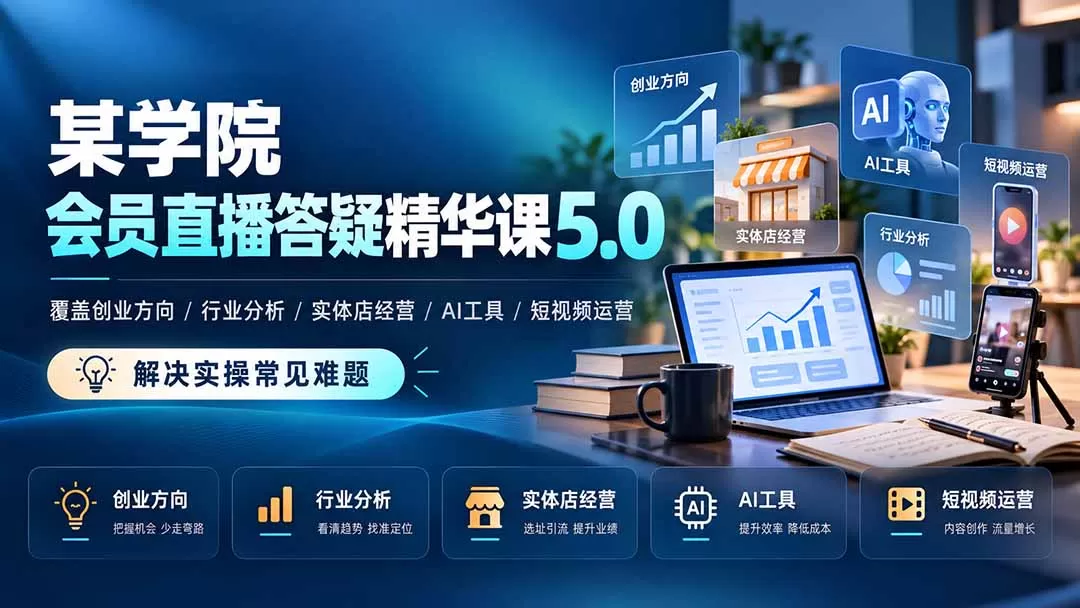 《安先生5.0会员大课：全年直播拆解创业项目+实体店+AI流量实操》-猴哥资源站