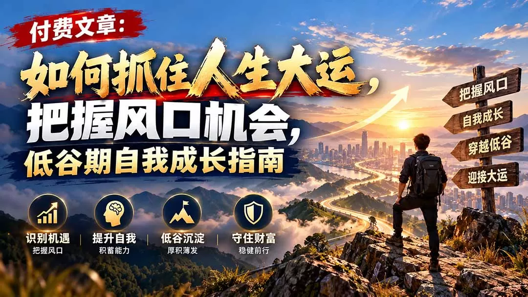 《27-35岁大运窗口期，六条实战心法教你接住人生关键机遇》-猴哥资源站