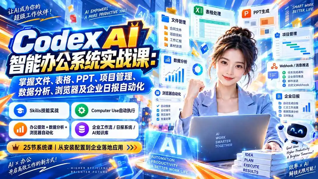 《Codex商业落地系统：25节实战从配置到企业自动化全打通》-猴哥资源站