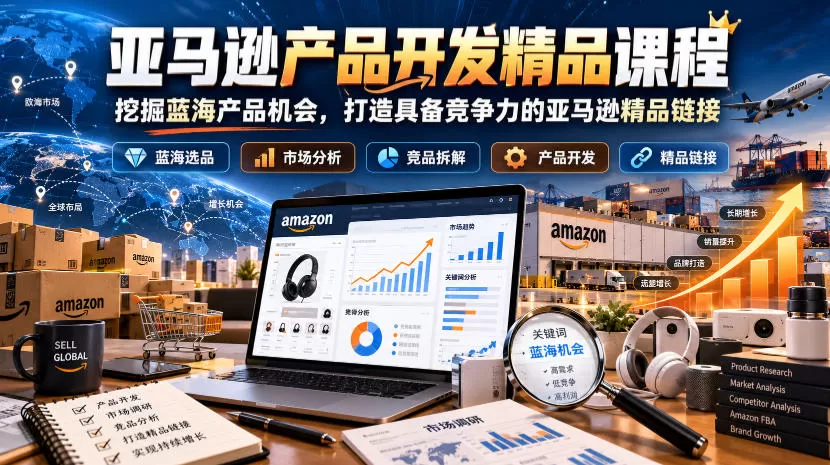 《亚马逊精品开发全链路：数据选品+专利排查+供应链落地，告别铺货踩坑》-猴哥资源站