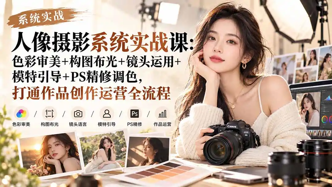 《零基础人像摄影全链路变现，从会拍到会运营接单不断》-猴哥资源站