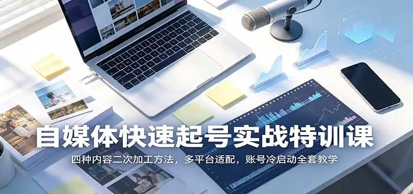 《自媒体起号全攻略：四招二次加工技法，零基础快速变现》-猴哥资源站