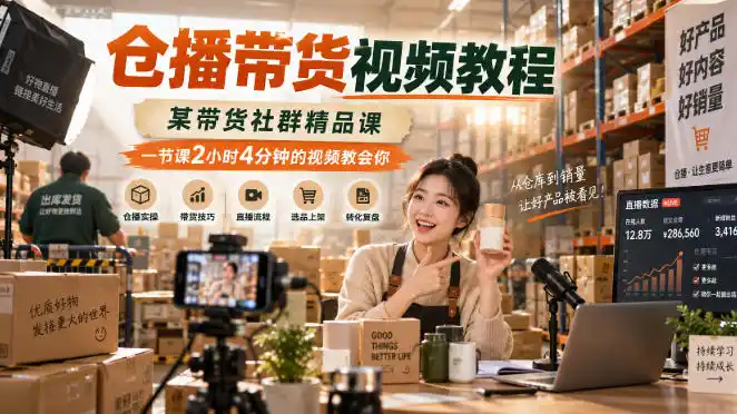 《仓播带货实战攻略，零基础也能日发百单的蓝海玩法》-猴哥资源站