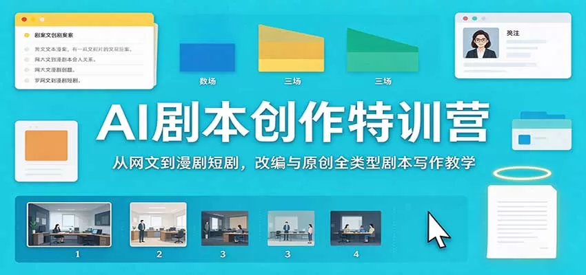 《AI剧本写作全体系：网文短剧漫剧三赛道通吃，零基础写出爆款》-猴哥资源站