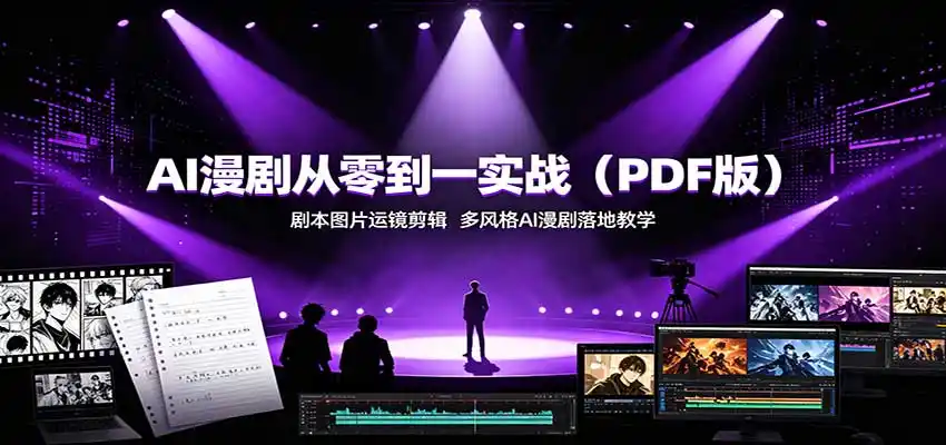 《AI漫剧全流程实战，零基础批量产出爆款动态漫剧的完整攻略》-猴哥资源站