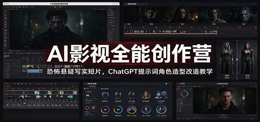 《AI影视级视频全栈实战：从脚本到成片，零基础也能批量出片》-猴哥资源站