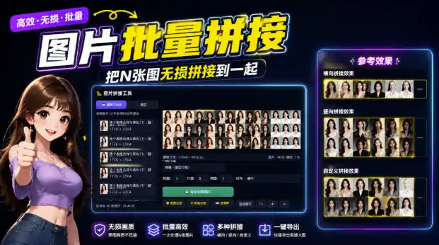 《免费图片批量拼接工具,无损画质一学就会的变现实操攻略》-猴哥资源站