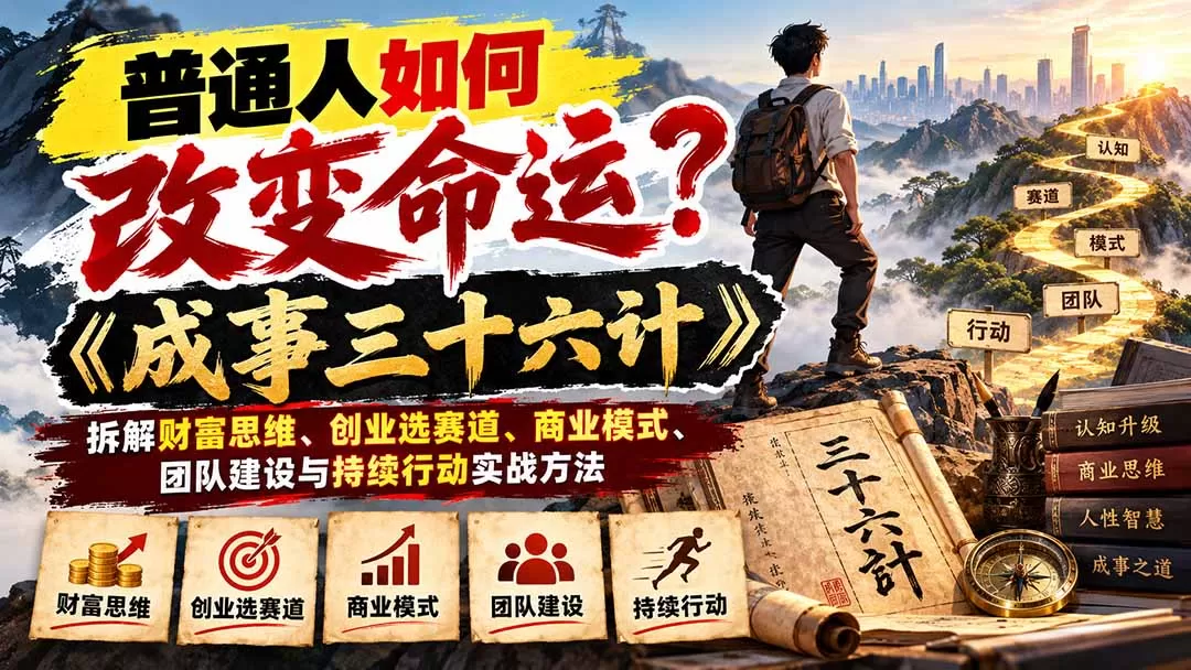 《认知破局+商业实战，50+节成事心法全拆解》-猴哥资源站