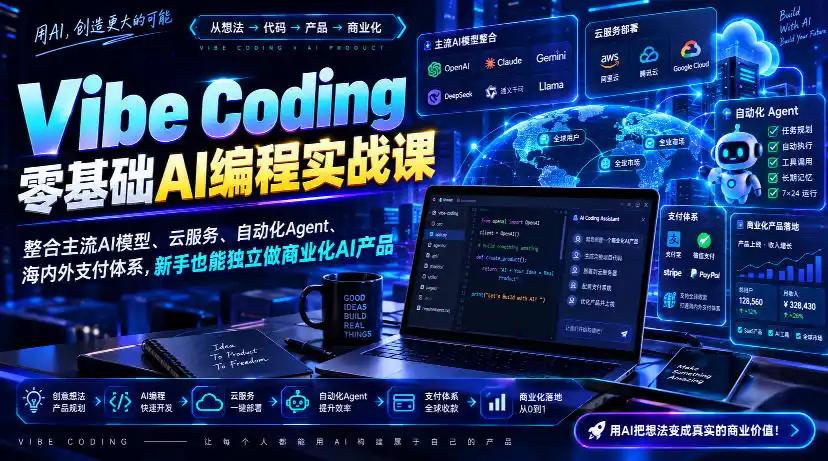 《零代码AI编程实战：从开发到出海变现全链路拆解》-猴哥资源站