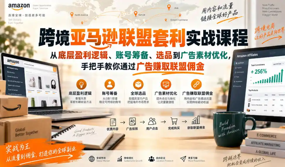 《亚马逊联盟套利实战:谷歌广告投放+佣金变现,零基础轻松上手》-猴哥资源站