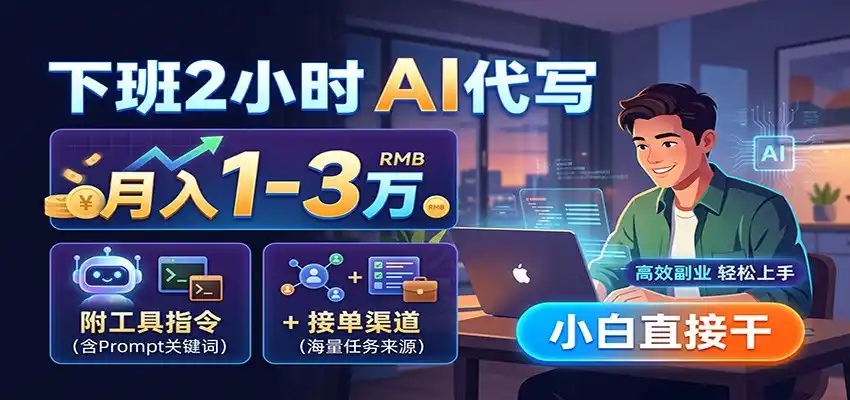 《AI商单变现全攻略：零基础也能靠AI代写月入过万》-猴哥资源站