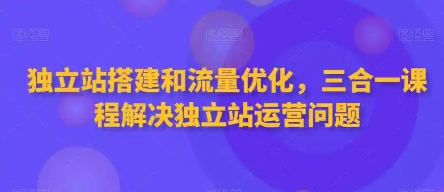 《独立站搭建+谷歌流量+收款结汇，三合一全链路运营实战体系》-猴哥资源站