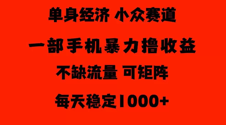 《单身情感蓝海赛道，零基础也能稳定日入500+的冷门玩法》-猴哥资源站