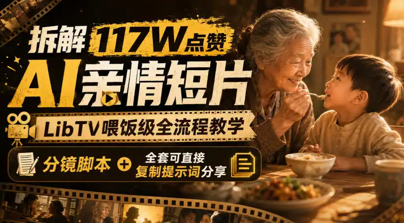 《LibTV零基础AI亲情短片实操，分镜脚本+全套提示词，爆款情感视频批量产出》-猴哥资源站