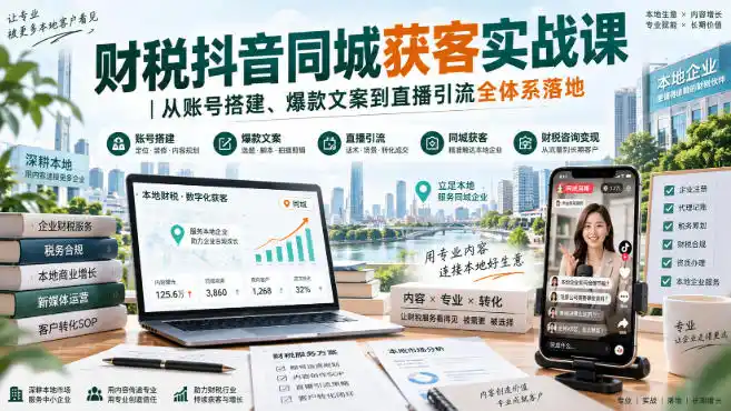 《财税抖音同城获客全体系,从0到1搭建精准引流实战攻略》-猴哥资源站