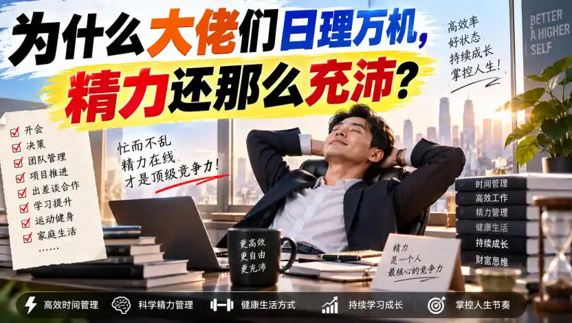 《大佬精力管理术：零内耗心法+顶级资源调配，日理万机仍游刃有余》-猴哥资源站