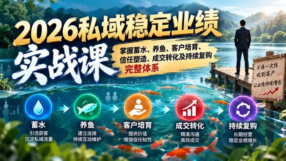 《渔塘私域实战：从流量收割到自动复购的养鱼体系》-猴哥资源站