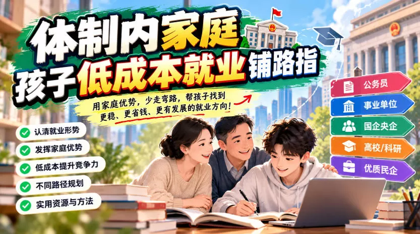某公众号付费文章：体制内家庭，孩子低成本就业铺路指-猴哥资源站