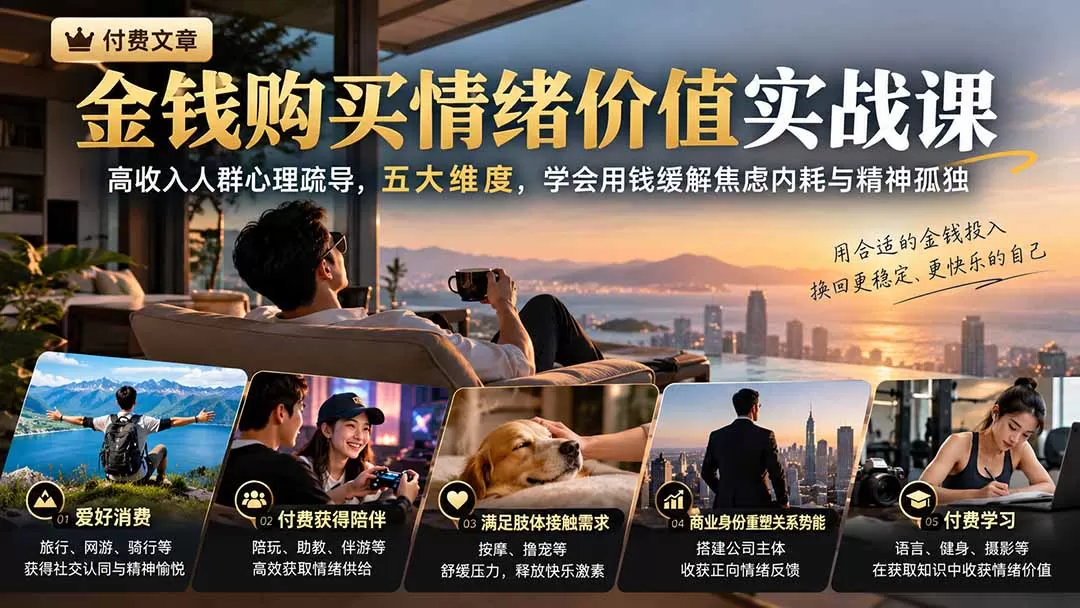 《高收入却长期内耗？用金钱购买情绪价值的5大实操方向》-猴哥资源站