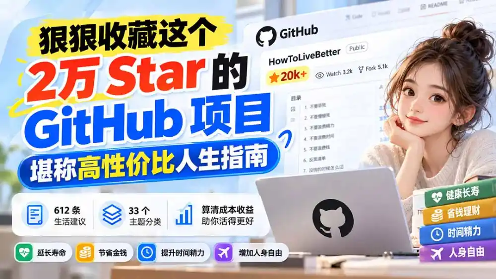 《GitHub 2万星开源生活指南，612条建议帮你少走弯路》-猴哥资源站