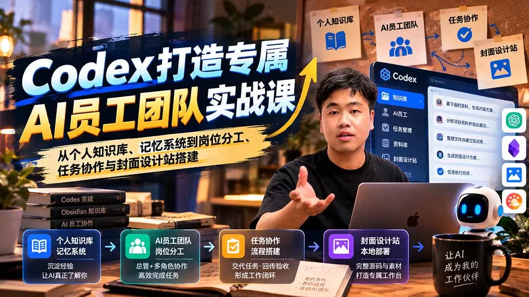 《Codex AI员工+知识库+封面站，一套工作系统全落地》-猴哥资源站