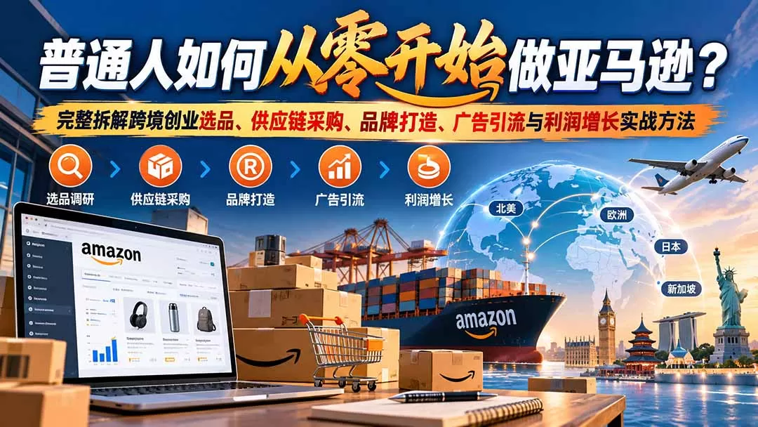 《亚马逊全流程实操：从注册选品到FBA广告，一套跑通跨境盈利》-猴哥资源站