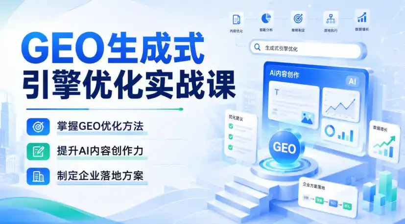 《GEO生成式引擎优化实战全攻略，抢占AI流量红利，企业落地变现一站打通》-猴哥资源站