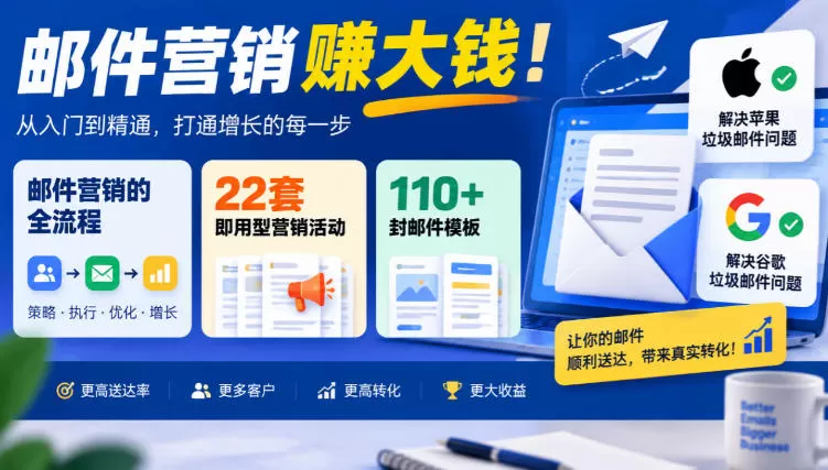 《邮件营销实战体系：22套活动+110封模板，解决送达率难题》-猴哥资源站