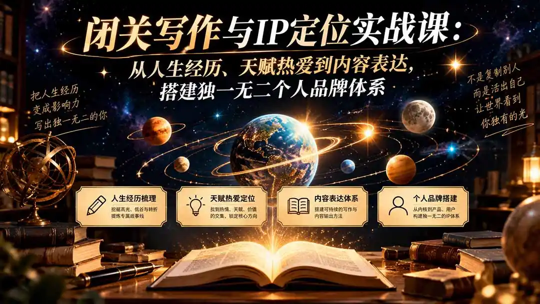 《从人生经历提炼IP，21天搭建独一生命品牌体系》-猴哥资源站