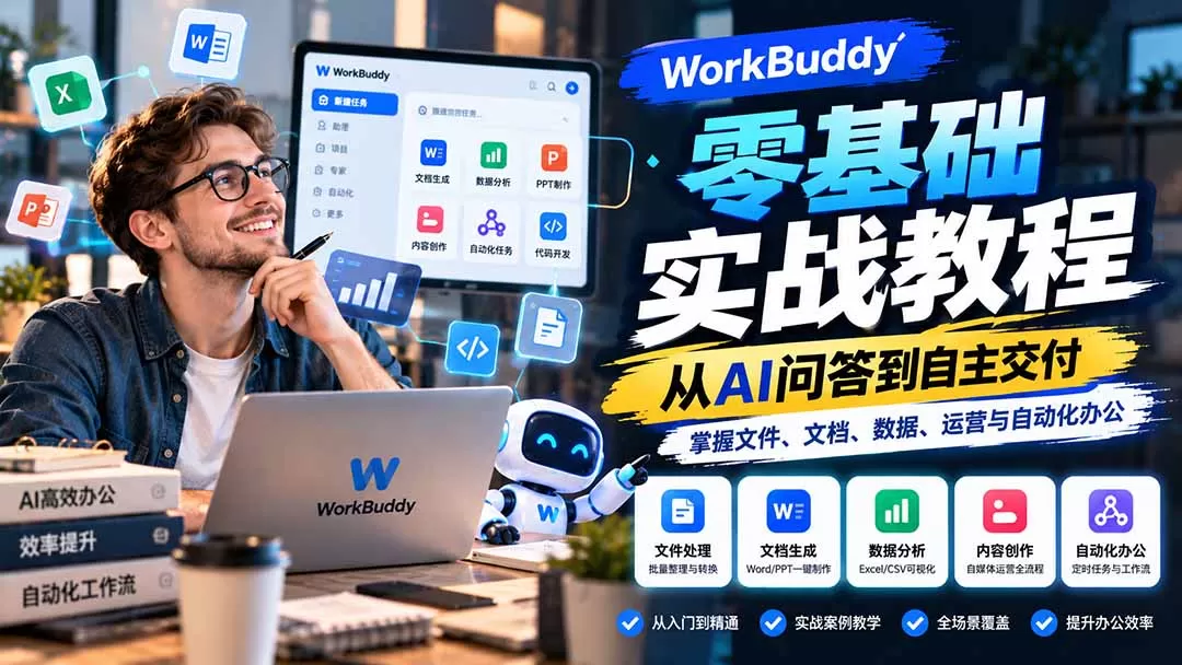 《WorkBuddy蓝皮书：AI智能体全场景实战，从聊天到干活交付》-猴哥资源站