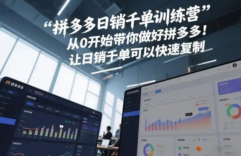 《拼多多日销千单训练营，从0到爆单的全套复制体系，新手也能快速起店》-猴哥资源站
