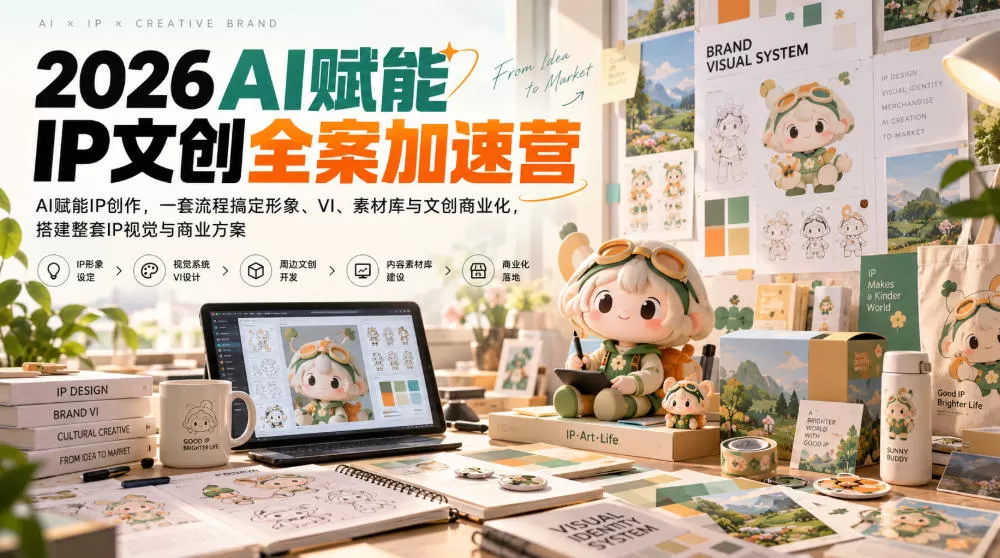 《AI+PS三合一打造原创IP，从人设到文创变现全案落地》-猴哥资源站